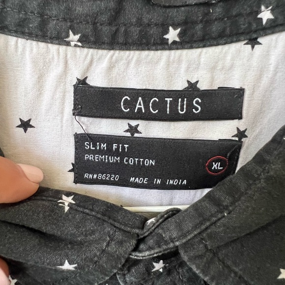 Men’s Cactus Slim Fit XL Back Star Print Shirt - Picture 4 of 6